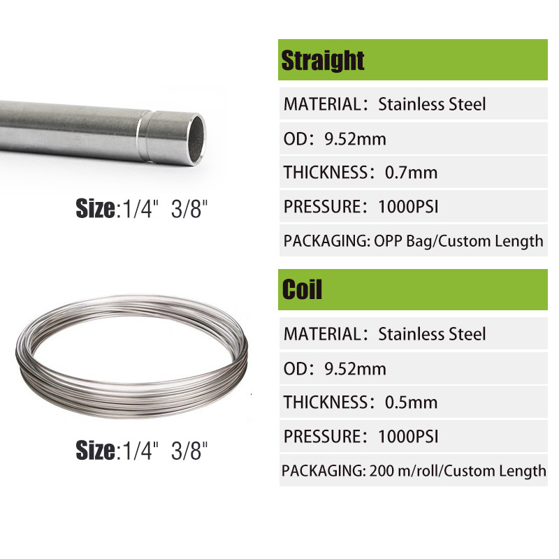 1/4”、3/8” stainless steel tube
